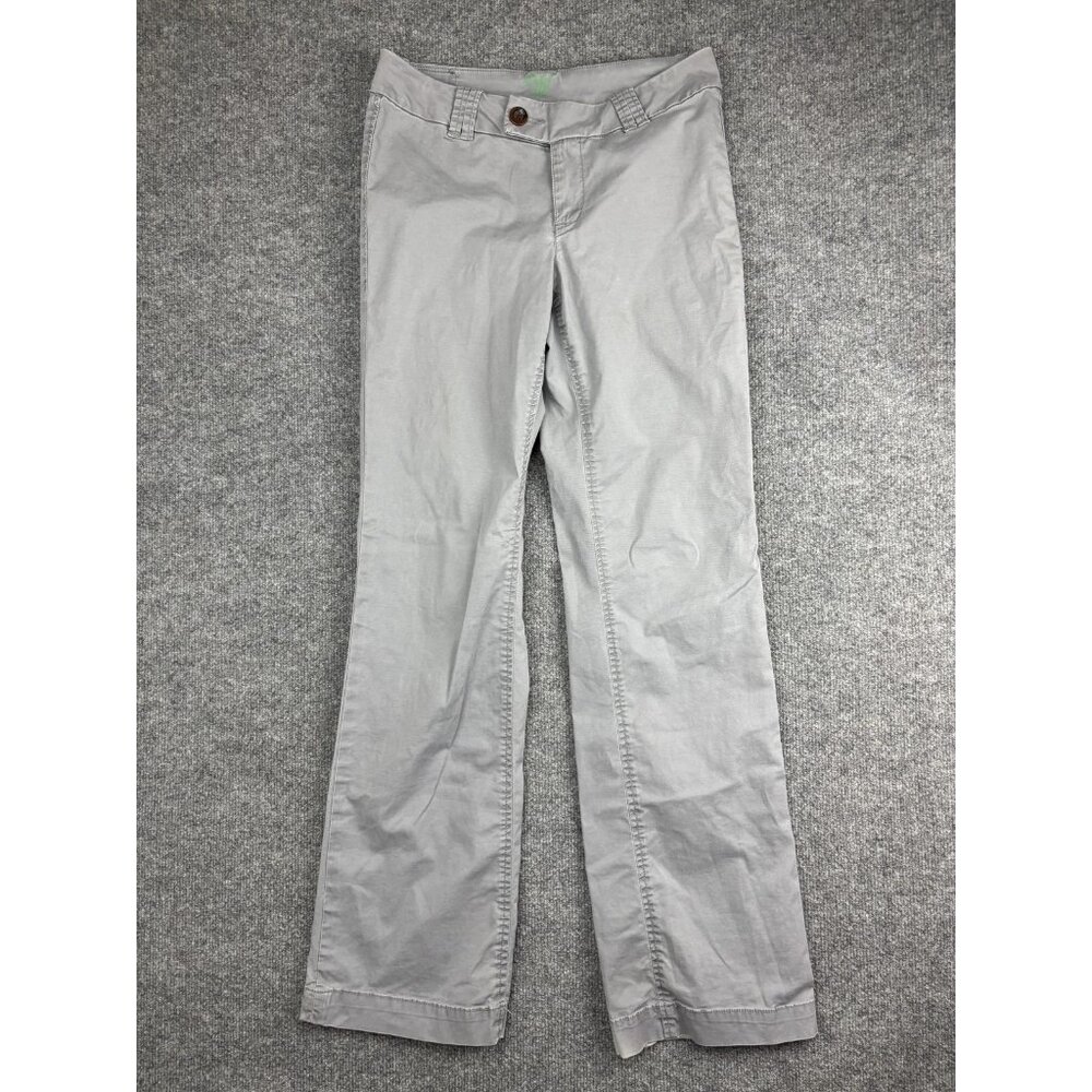 Worn Jeans Pants Womens 4 Gray Bootcut Chino Stretch Casual‎ Trousers Mid Rise